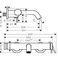 Hansgrohe Tecturis S ééngreeps badmengkraan opbouw, Brushed Bronze